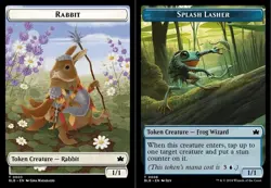 4x Rabbit (3) // Splash Lasher (8) Token - Foil MTG Bloomburrow NM Magic Foil - Image 1