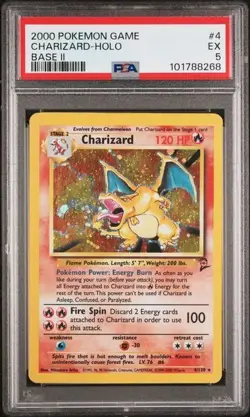 2000 POKEMON GAME #4 CHARIZARD HOLO BASE II PSA 5 (SEE DESCRIPTION) (8268) - Image 1