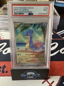 2025 POKEMON DRI EN-DESTINED RIVALS ILLUSTRATION RARE #194 MISTY'S LAPRAS PSA 9 - Image 1