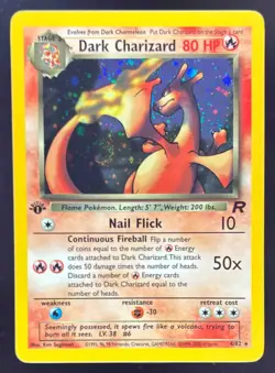2000 Pokemon Team Rocket First Edition #4/82 Dark Charizard Holo - Image 1