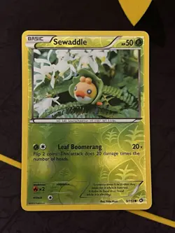 Pokemon TCG Sewaddle 9/113 Legendary Treasures Reverse Holo LP - Image 1