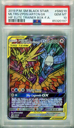 PSA 10 MOLTRES ZAPDOS ARTICUNO GX #SM210 HIDDEN FATE ETB PROMO SUN MOON POKEMON - Image 1