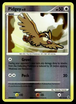 PIDGEY [FOIL] - 99/132 - SECRET WONDERS DP POKEMON ENGLISH REVERSE HOLO - NM - Image 1