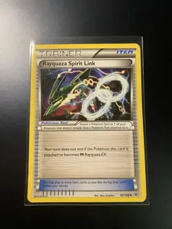 Rayquaza Spirit Link Trainer Pokemon Card 87/108 XY Roaring Skies - Image 1