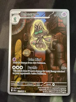 Beheeyem 121/086 Sv: Black Bolt Holo Pokemon Card Full Art Psychic Type - Image 1