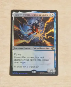 Spider-Woman, Stunning Savior #0152 Foil Rare Card - MTG Marvel Spiderman 2025 - Image 1