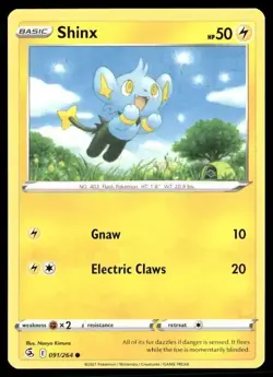 2021 Fusion Strike Set Pokemon Card 091 Shinx NM - Image 1