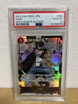 One Piece Card Sabo Comic Super Parallel OP04-083 PSA10 SR Rare - Image 1