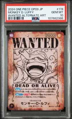 One Piece Luffy Nika Wanted Poster Card PSA10 Rare Collectible Graded Limited - Image 1