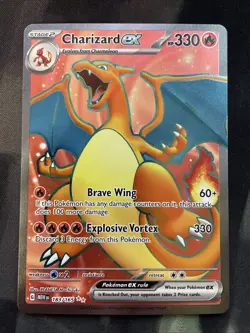 Charizard ex 183/165 Sv: Scarlet & Violet 151 Holo Pokemon Card Full Art Fire - Image 1