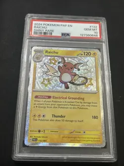 NEW CERT Raichu 132/091 PSA 10 Pokemon Scarlet Violet Paldean Fates Baby Shiny - Image 2
