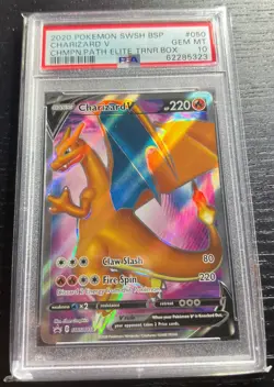 PSA 10 Gem Mint Charizard V SWSH050 Champions Path Elite Trainer Box Pokemon - Image 1