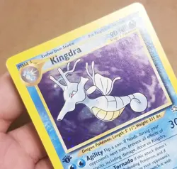 POKEMON TCG 1ST EDITION KINGDRA 8/111 ☆ HOLO RARE NEO GENESIS W SWIRL 🌀 NM - Image 5