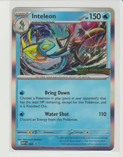 Inteleon Stamped Prerelease Promo Holo Pokemon Card MEP 002 - Image 1