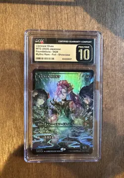 Llanowar Elves 429 Foundations Japanese Showcase Foil MTG Pristine 10 Graded - Image 1