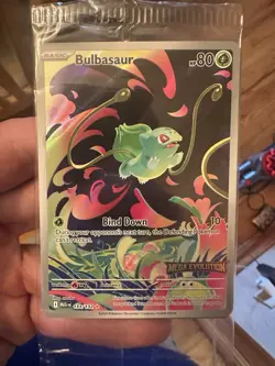 Bulbasaur Mega Evolution IR Stamped Promo Card 133/132 Illustration Rare Pokemon - Image 2