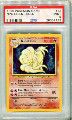 PSA 9 NINETALES HOLO #12 BASE SET POKEMON GAME 1999 MINT - Image 1
