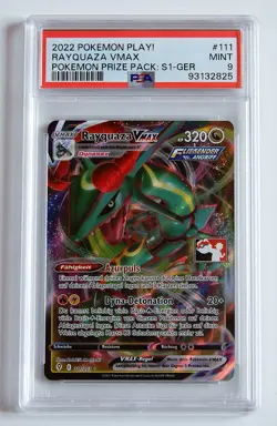 Pokemon 111/203 Rayquaza VMAX PSA 9 MINT Deutsch POP 2 Play! Prize Pack Series 1 - Image 1