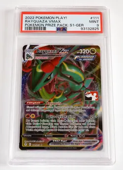 Pokemon 111/203 Rayquaza VMAX PSA 9 MINT Deutsch POP 2 Play! Prize Pack Series 1 - Image 5