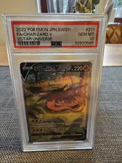 Pokemon Charizard Glurak V PSA 10 VStar Universe Japanese 211/172 Full Art Rare - Image 1