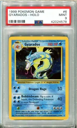 PSA 9 GYARADOS HOLO #6 BASE SET POKEMON GAME 1999 MINT - Image 1