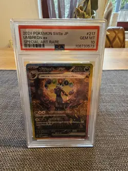 Umbreon ex PSA 10 Pokemon 2024 Japanese 217/187 SAR sv8a JP #217 Nachtara RARE - Image 1