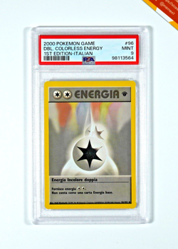 Pokemon PSA 9 Doppia Energia Incolore #96 1st Edition Base Set 2000 Italiano - Image 1