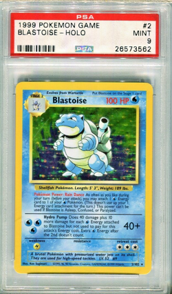 PSA 9 BLASTOISE HOLO #2 BASE SET POKEMON GAME 1999 MINT - Image 1
