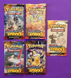 Pokemon TCG S&V Surging Sparks Booster Pack Artwork Lot +BONUS LE Promo Fun Pack - Image 1