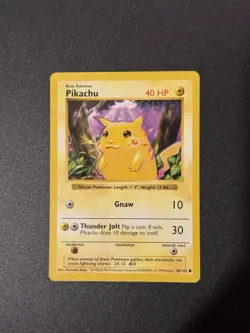 Pikachu Red Cheeks Shadowless 58/102 Base Set 1999 Pokemon TCG Card LP - Image 1