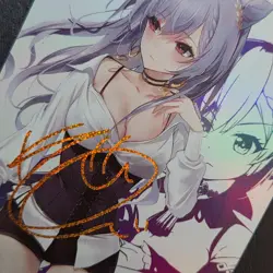 FANTASY SHRINE Re:Zero Emilia Fox Catgirl Kemonomimi Waifu Holo Card ZR121 - Image 3