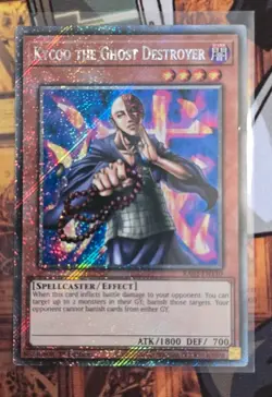 Yu-Gi-Oh! TCG Kycoo the Ghost Destroyer Platinum Secret Rare Card RA03-EN110 - Image 1