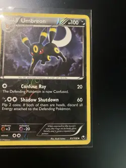 Pokemon TCG Umbreon Dark Explorers Reverse Holo Card 61/108 NM Condition USA - Image 5