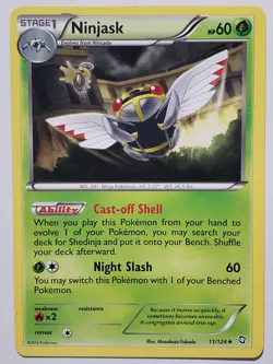 Ninjask 11/124 LP - Dragons Exalted Pokemon Card - Masakazu Fukuda Art - Image 1