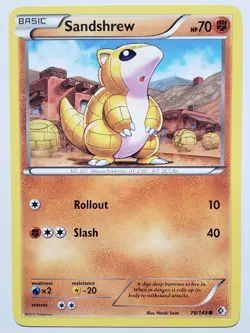 Sandshrew 78/149 LP - Boundaries Crossed Pokemon Card - Naoki Saito Art - Image 1
