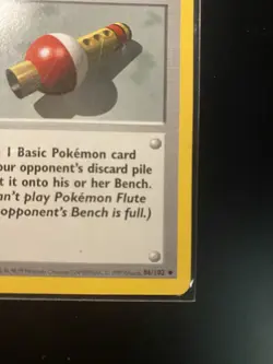 Pokemon Flute - 86/102 - Base Set - Pokemon Card D1 - Image 4