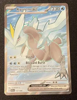 Pokemon TCG Card Kyurem Ex 157/086 SV Black Bolt Full Art Rare NM Near Mint - Image 1