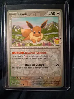 Pokemon TCG Eevee 074/131 Cosmos Reverse Holo Pokemon Day Stamp Near Mint - Image 1