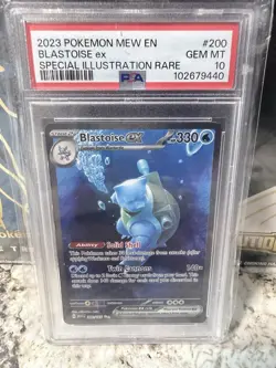 2023 Pokemon Mew En-151 Blastoise EX #200 Special Illustration Rare PSA 10 - Image 1
