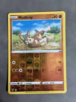 Mudbray SWSH04: Vivid Voltage #096/185 Common Reverse Holo Pokemon LP - Image 1