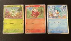 Sprigatito, Fuecoco, Quaxly Bundle Holo Cards 052-036-013/198 Pokemon TCG - Image 1
