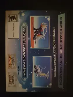 Pokemon Scarlet And Violet Serial Codes Shiny Koraidon or Miraidon UNSCRATCHED! - Image 1