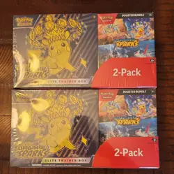 🔥 2 BOXES ✅ Pokemon Surging Sparks ETB + Booster Bundle Costco 2-Pack SEALED 🚀 - Image 1