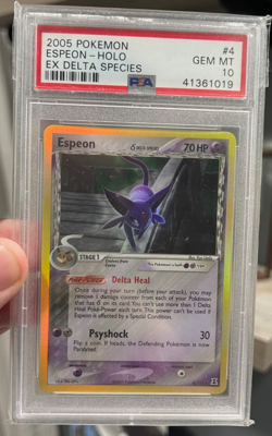 2005 Pokemon EX Delta Species Espeon Holo #4 PSA 10 GEM MINT - Image 2