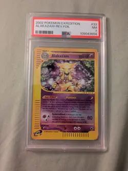 Pokemon 2002 Expedition Alakazam #33/165 Reverse Holo Rare PSA 7 - Image 1