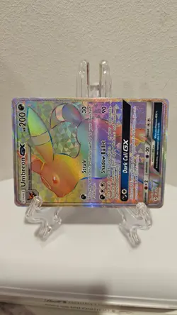 Umbreon GX #154 Pokemon Sun & Moon RAINBOW SECRET FULL ART POKEMON 2017 MINT - Image 2