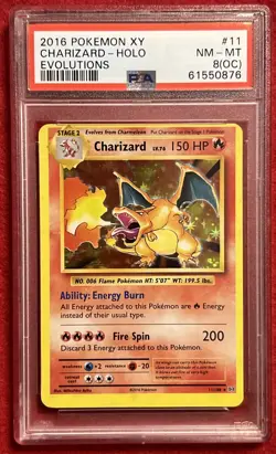PSA 8(OC) 2016 Pokemon XY Charizard - Holo Evolutions #11 NM-MT Rare LOW POP - Image 1
