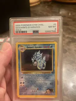 2000 Pokemon Gym Challenge Holo Giovanni's Gyarados #5 PSA 8 - Image 1