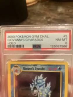 2000 Pokemon Gym Challenge Holo Giovanni's Gyarados #5 PSA 8 - Image 3