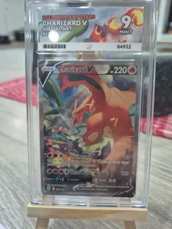 Pokemon 2022 Brilliant Stars Charizard v Full Alternate Art #154/172 ACE MINT 9 - Image 2